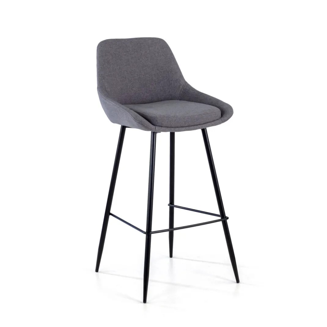 Taburete tapizado de oficina Melody, patas de metal