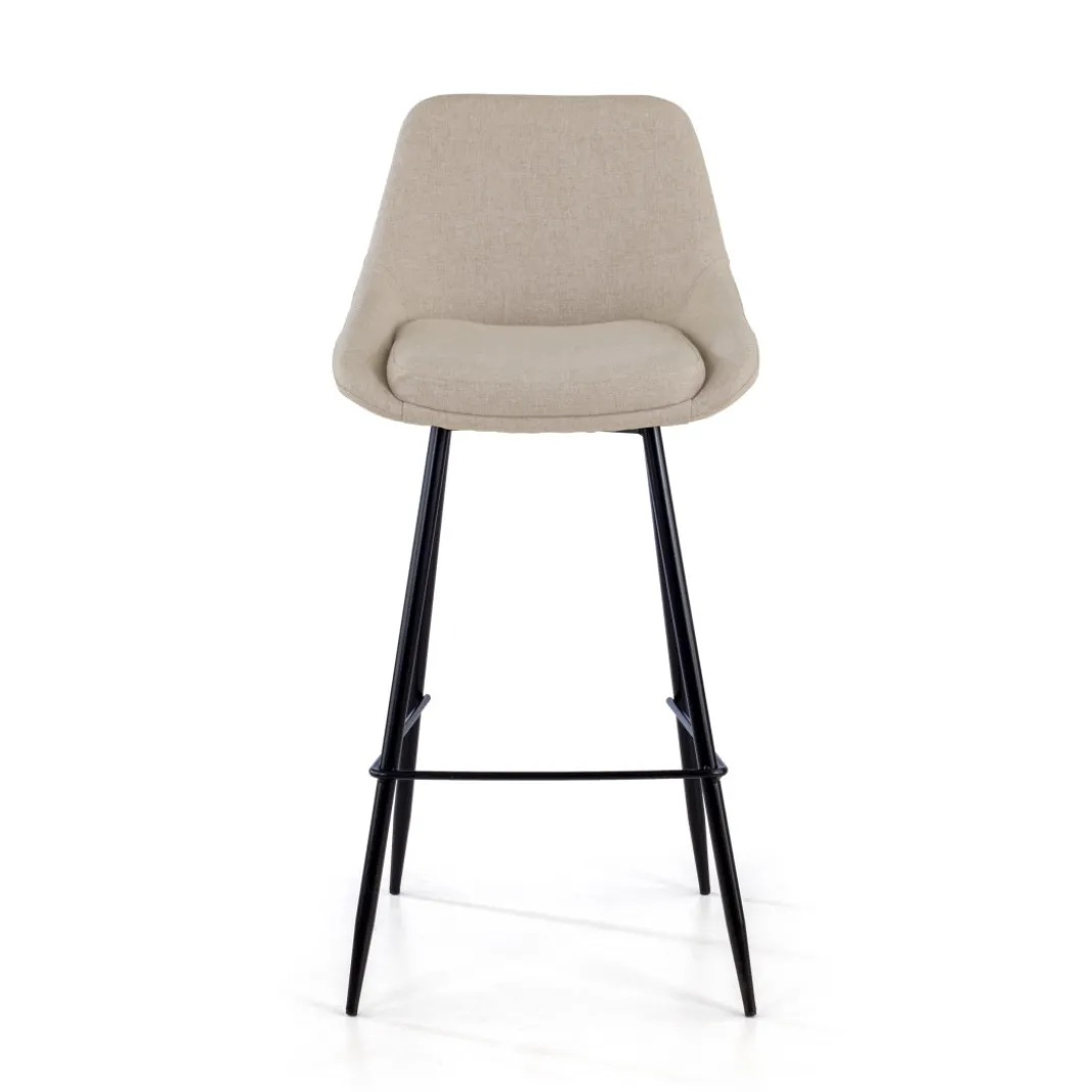 Taburete tapizado de oficina Melody, patas de metal