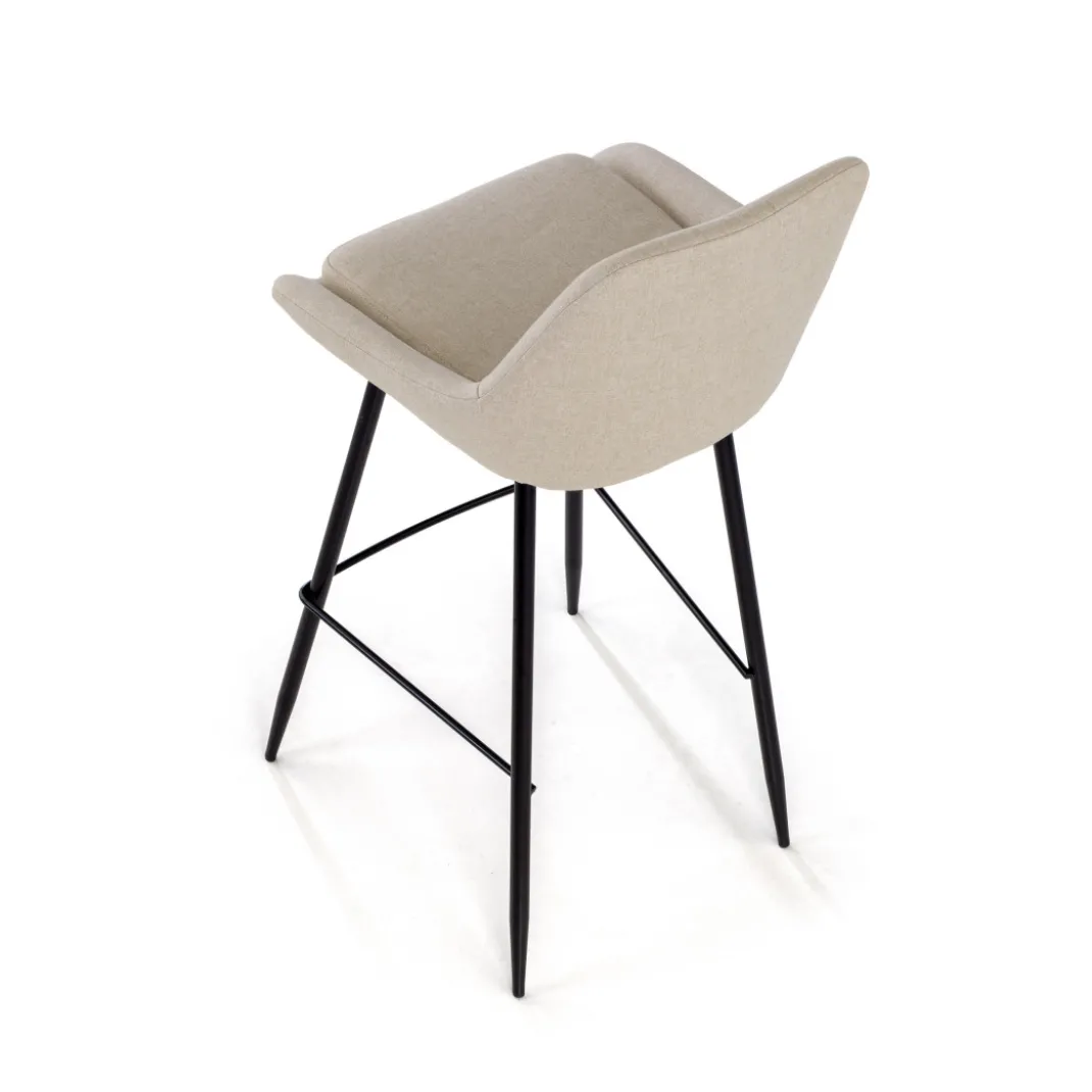 Taburete tapizado de oficina Melody, patas de metal