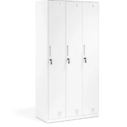 Taquilla de vestuario Strong 3 puertas 185x92cm, estructura blanca