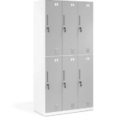 Taquilla de vestuario Strong 6 puertas 185x92cm, estructura blanca