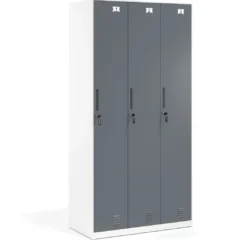 Taquilla de vestuario Strong 3 puertas 185x92cm, estructura blanca