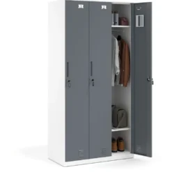 Taquilla de vestuario Strong 3 puertas 185x92cm, estructura blanca