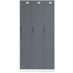 Taquilla de vestuario Strong 3 puertas 185x92cm, estructura blanca