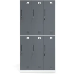 Taquilla de vestuario Strong 6 puertas 185x92cm, estructura blanca