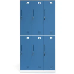 Taquilla de vestuario Strong 6 puertas 185x92cm, estructura blanca