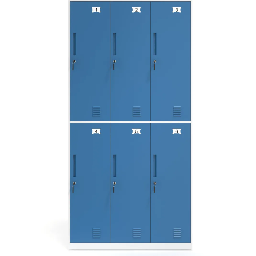 Taquilla de vestuario Strong 6 puertas 185x92cm, estructura blanca