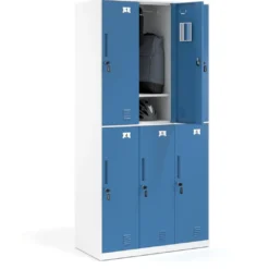 Taquilla de vestuario Strong 6 puertas 185x92cm, estructura blanca