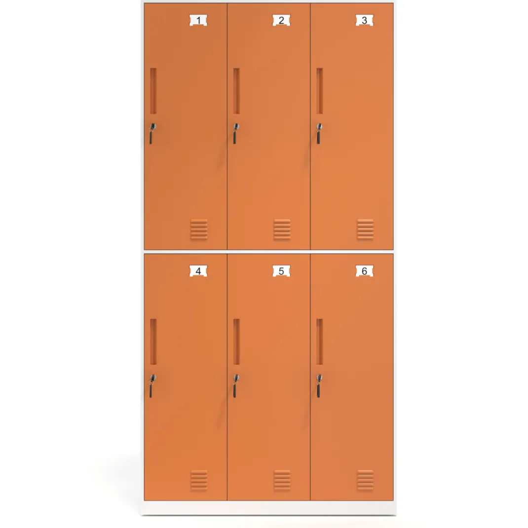 Taquilla de vestuario Strong 6 puertas 185x92cm, estructura blanca