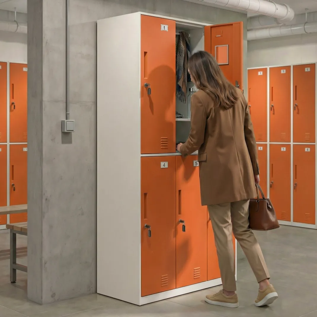 Taquilla de vestuario Strong 6 puertas 185x92cm, estructura blanca