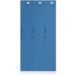 Taquilla de vestuario Strong 3 puertas 185x92cm, estructura blanca