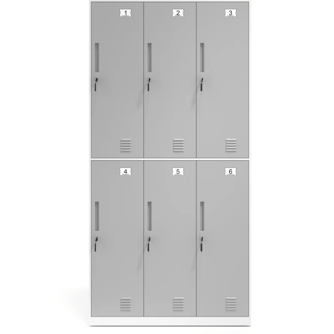 Taquilla de vestuario Strong 6 puertas 185x92cm, estructura blanca